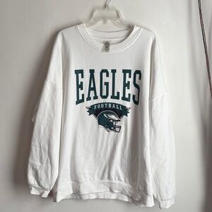 Game Day Couture | Eagles Football White Crewneck Sweatshirt XXL